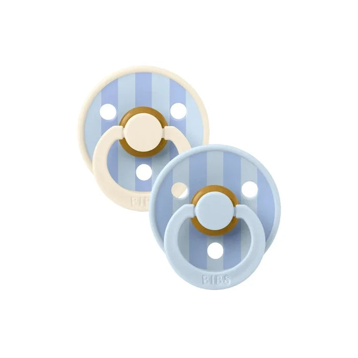 BIBS Block Latex Soothers 6+ months Pack of 2 - Baby Blue & Dusty Blue - ebebek - Black Friday