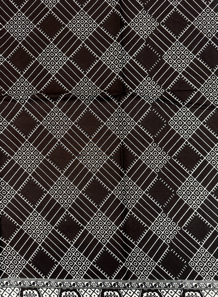 Black and white geometric patterned fabric texture