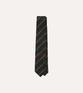 Black, Green and Red Sandwich Stripe Mogador Silk Tipped Tie