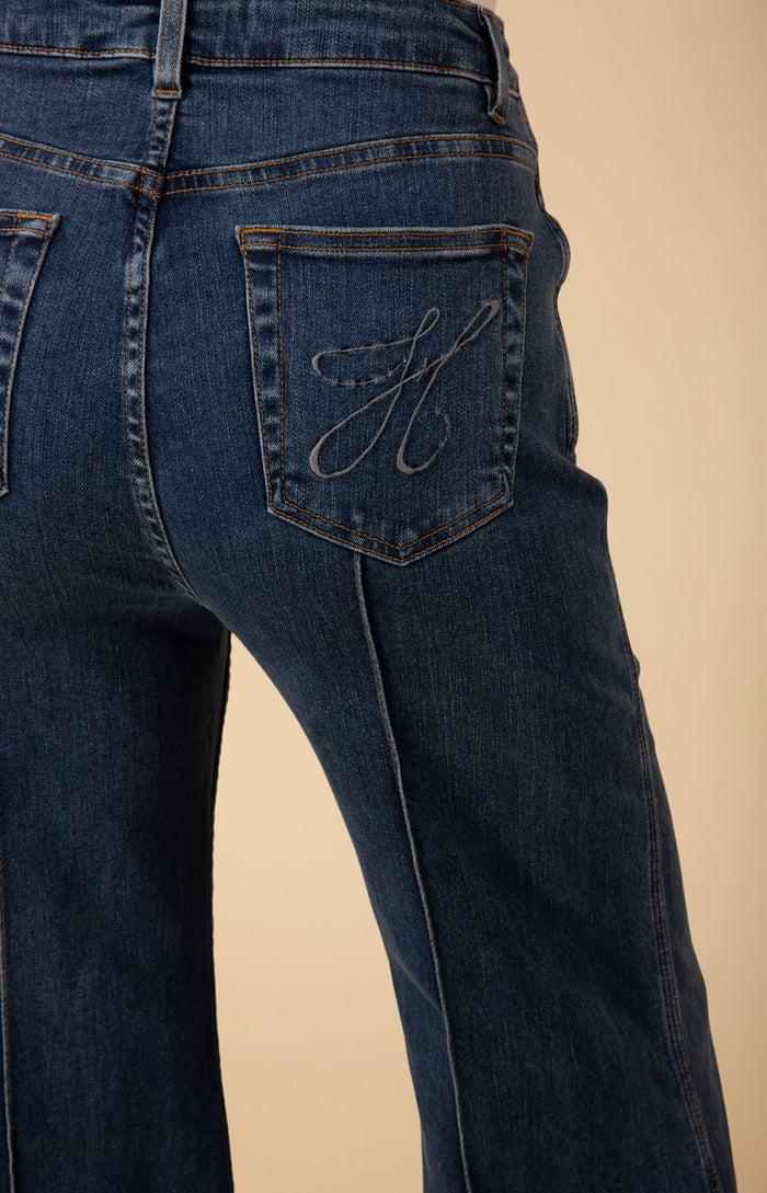 Blake Flare Leg Denim Trouser, color_lightblue