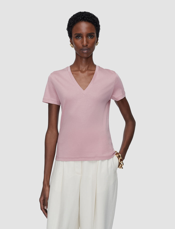 Pink Blanca Jersey Round Neck T-Shirt - Joseph