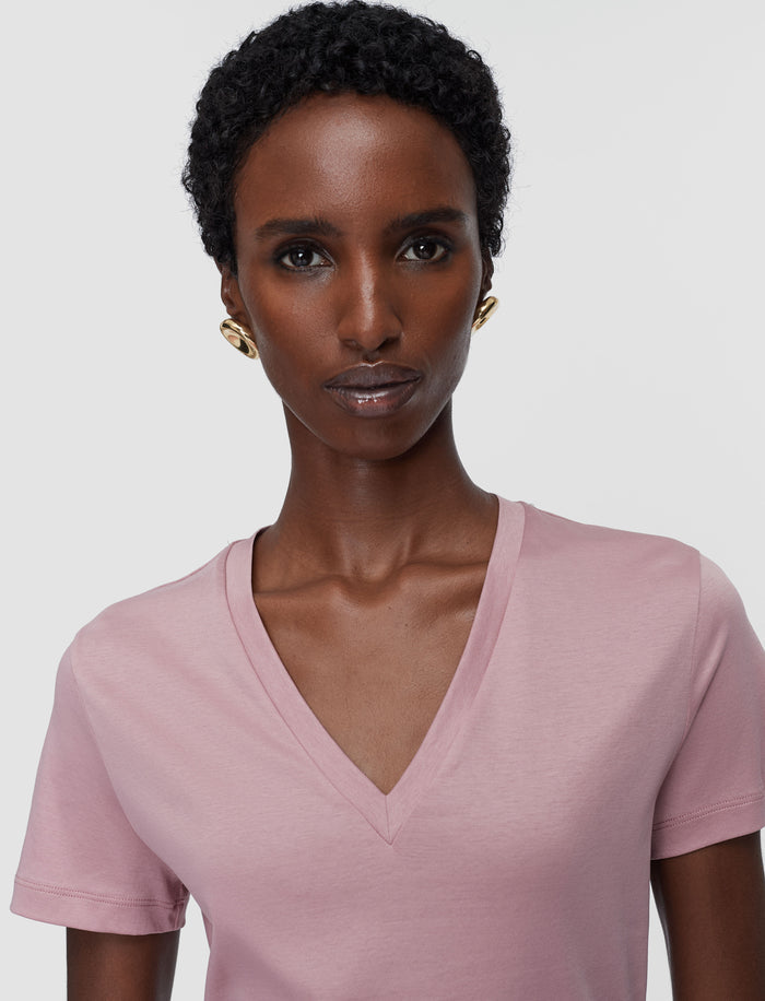 Pink Blanca Jersey Round Neck T-Shirt - Joseph