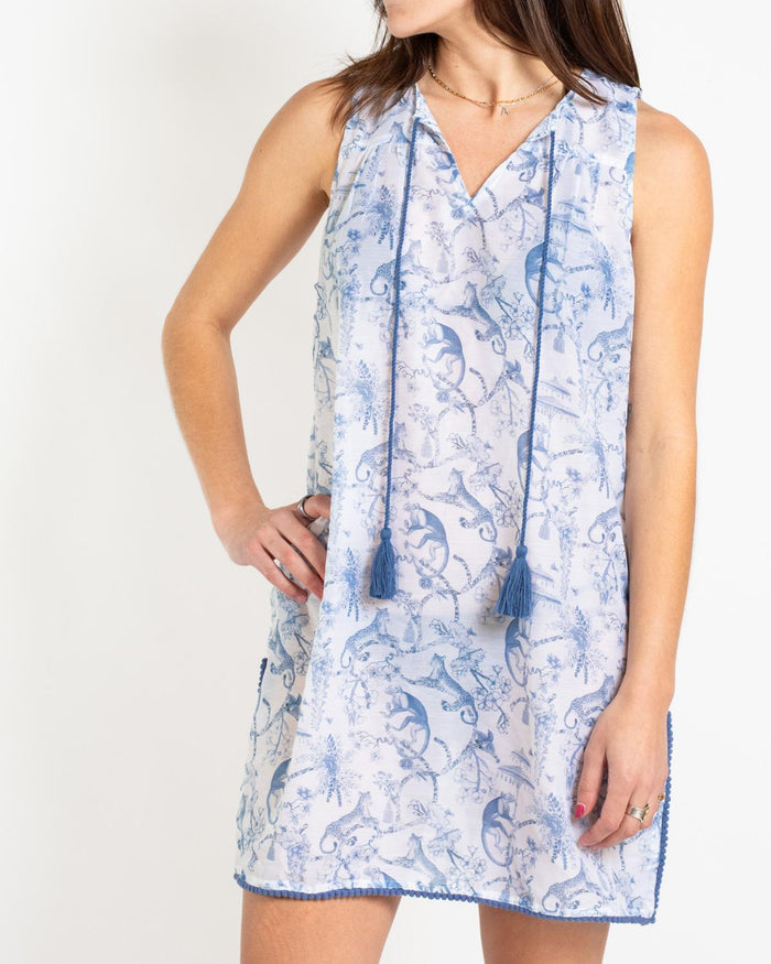 The Royal Standard Borneo Sleeveless Cover-Up | White/Blue
