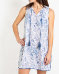 The Royal Standard Borneo Sleeveless Cover-Up | White/Blue