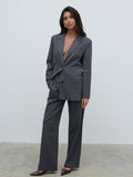 Lygia Is 5'9" & Wears Size UK 8|Brady Front Pleat Trousers - Graphite Grey