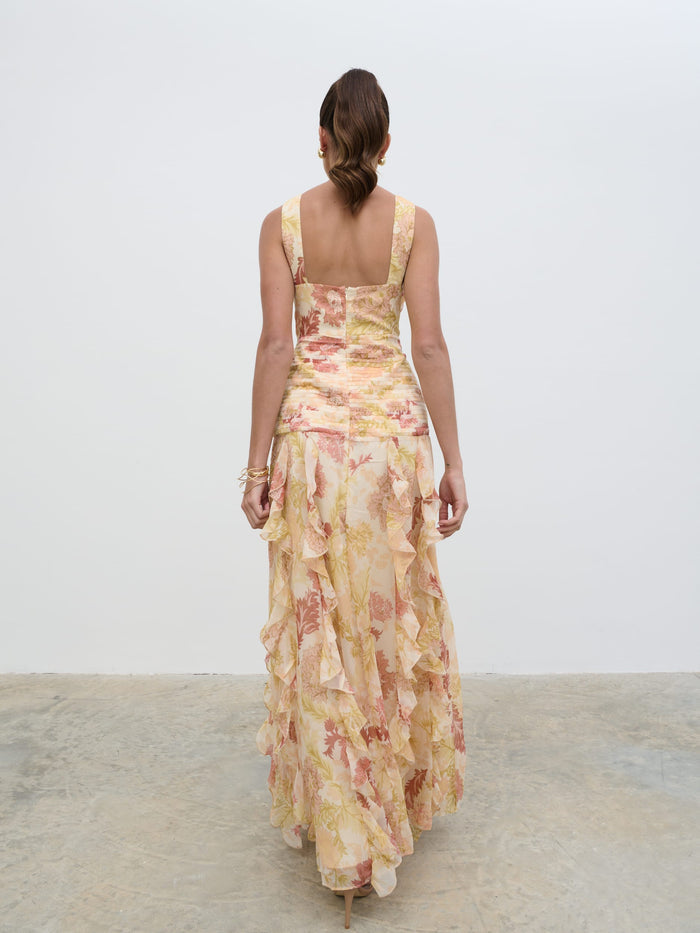 Elissa Is 5'8.5" & Wears Size UK 8|Brielle Maxi Dress - Terracotta Petal