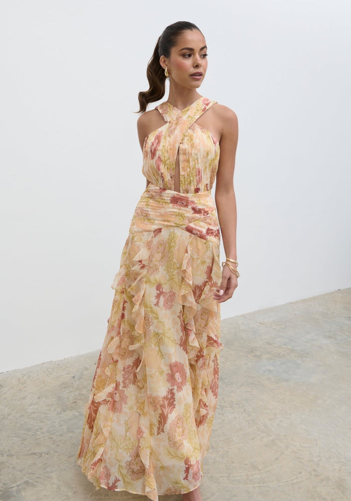 Elissa Is 5'8.5" & Wears Size UK 8|Brielle Maxi Dress - Terracotta Petal