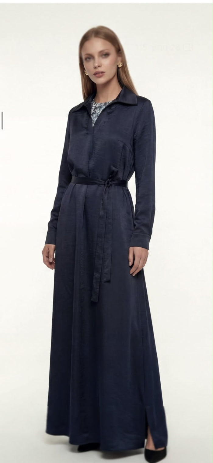 Brittoria 714021226 Satin Collared  Maxi