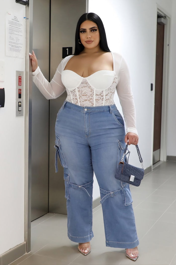 Buckle Up Plus Size Stretch Cargo Jeans image 0