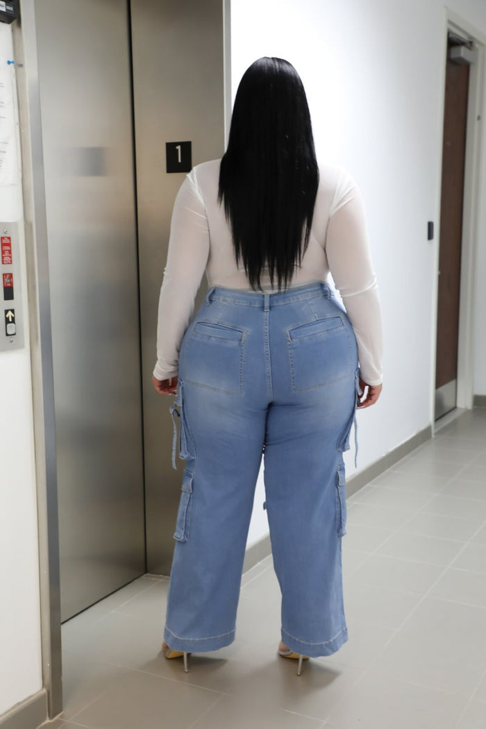 Buckle Up Plus Size Stretch Cargo Jeans image 1