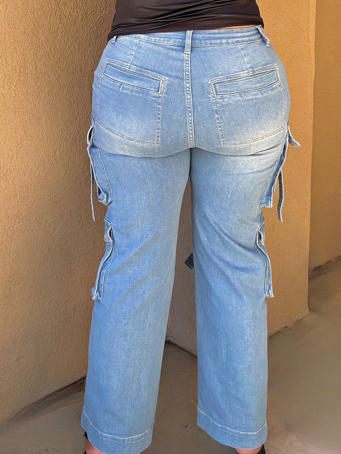 Buckle Up Plus Size Stretch Cargo Jeans image 6