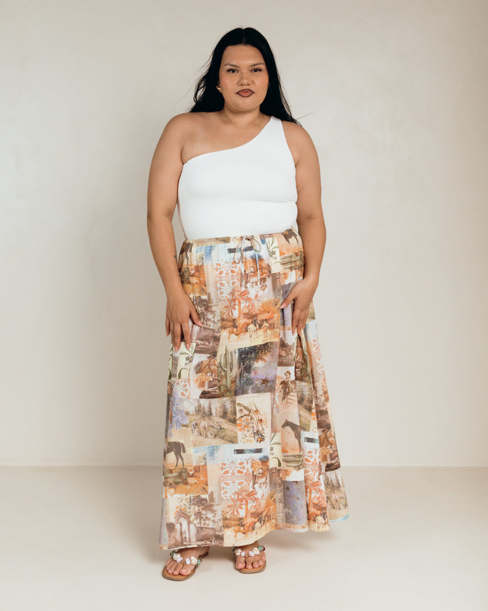 Butter One Shoulder Top in White - Maternity Friendly Basics - The Lullaby Club