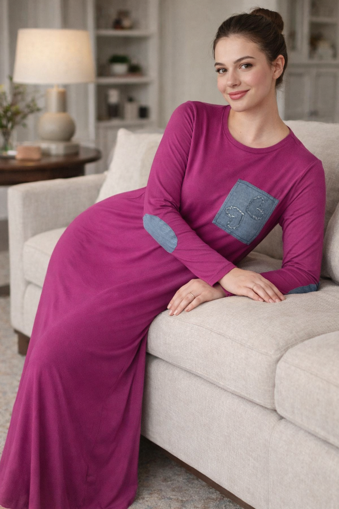 Buubidu NGT211 Denim Patch Nightgown