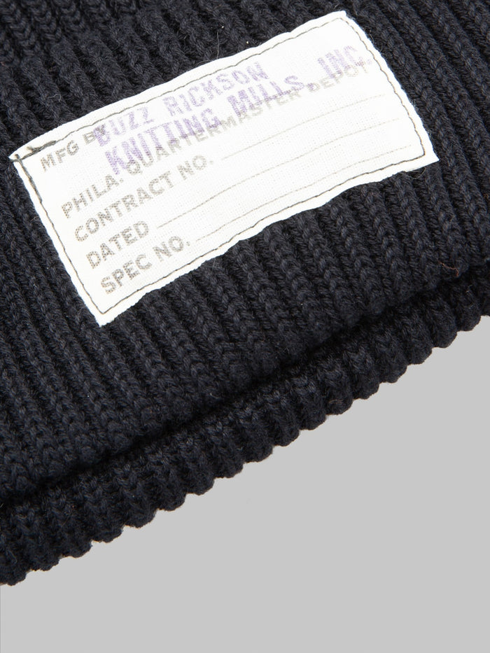 Buzz Ricksons BR02186 Cotton Watch Cap Black tag
