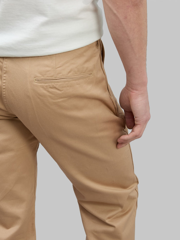 buzz ricksons original spec chino beige tapered back pocket