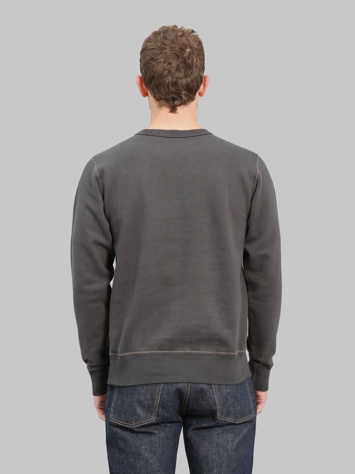 Buzz Ricksons BR65622 Set In Crewneck Sweatshirt Black back fit