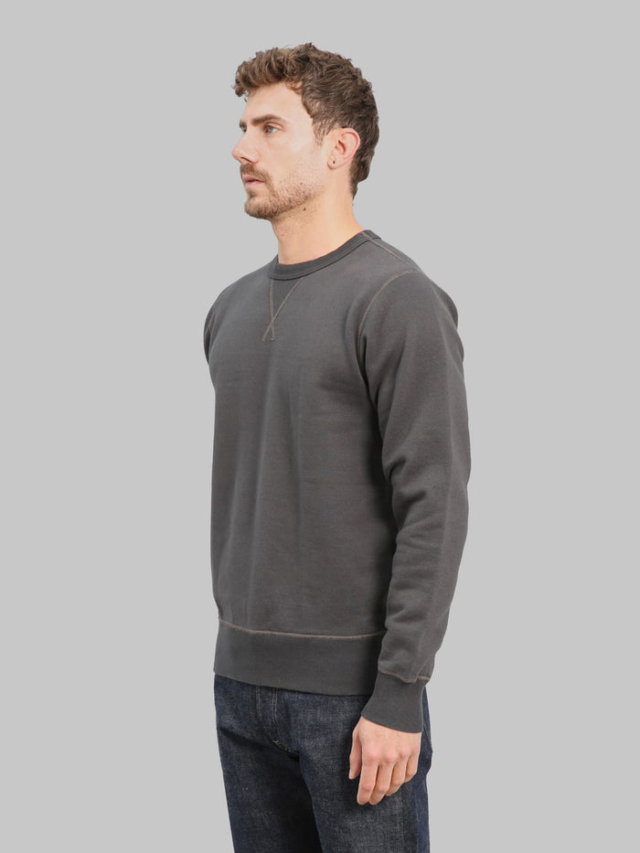 Buzz Ricksons BR65622 Set In Crewneck Sweatshirt Black  side fit