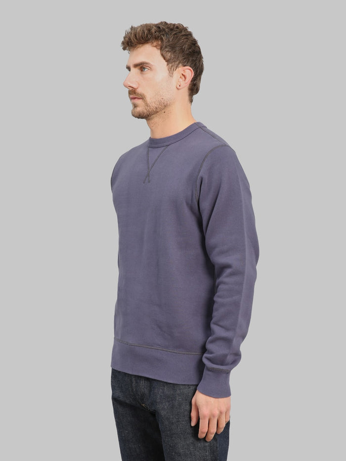 Buzz Ricksons BR65622 Set In Crewneck Sweatshirt Navy  side look