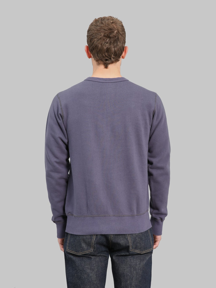 Buzz Ricksons BR65622 Set In Crewneck Sweatshirt Navy  back look