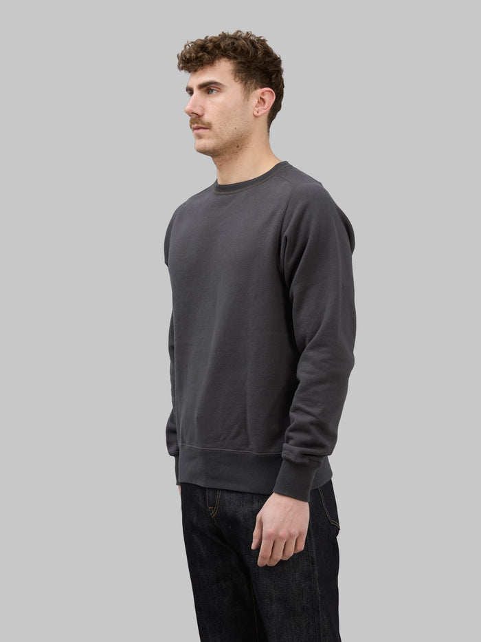buzz ricksons freedom sleeve 13oz tubular sweatshirt black side look