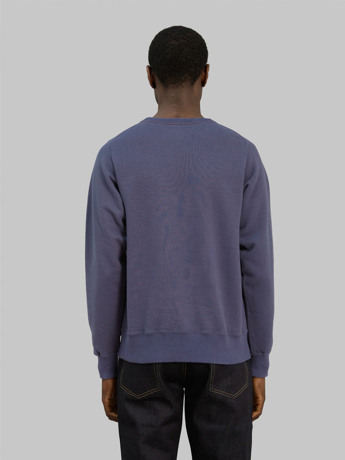 buzz ricksons freedom sleeve 13oz tubular sweatshirt navy back look