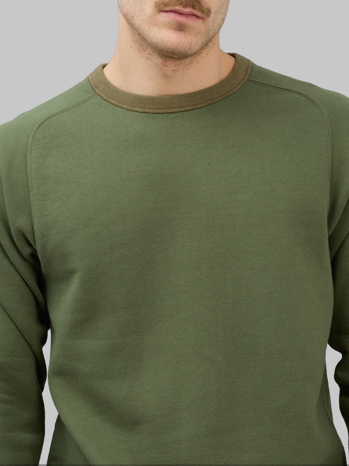 buzz ricksons freedom sleeve 13oz tubular sweatshirt olive  chest