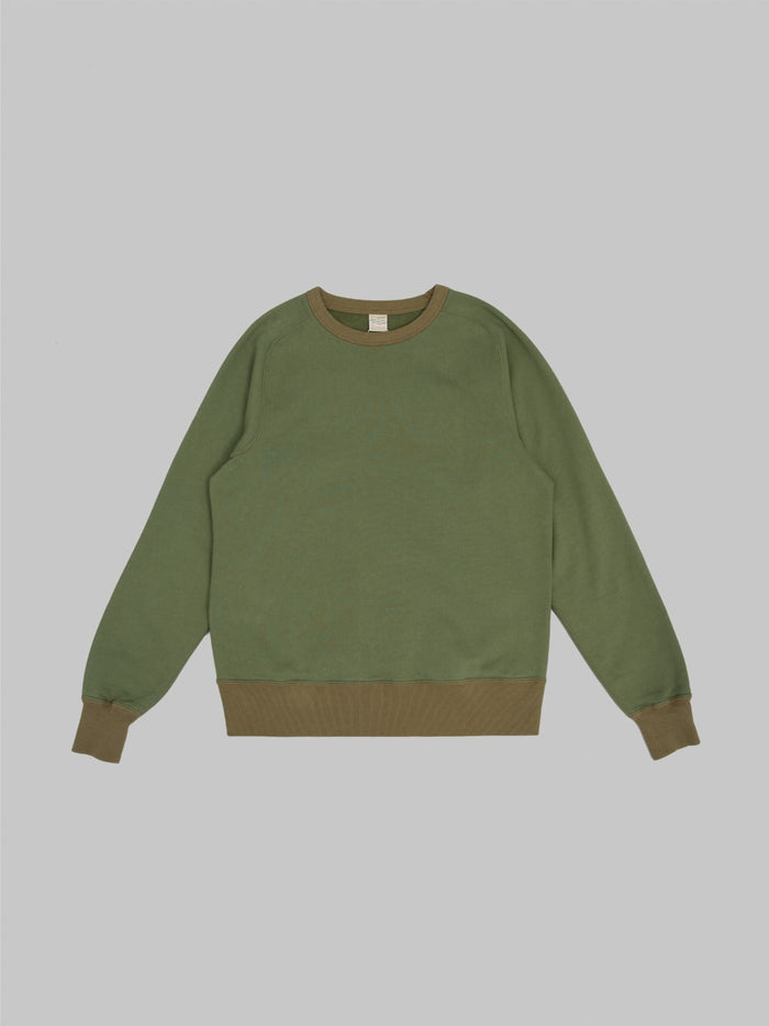 buzz ricksons freedom sleeve 13oz tubular sweatshirt olive  front