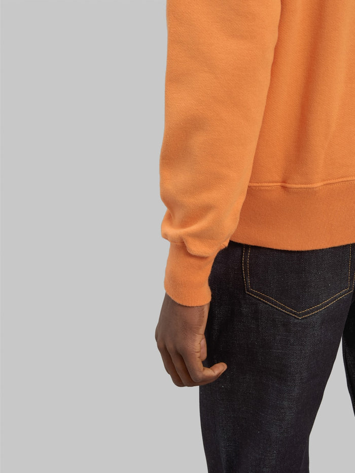 buzz ricksons freedom sleeve 13oz tubular sweatshirt orange cuff