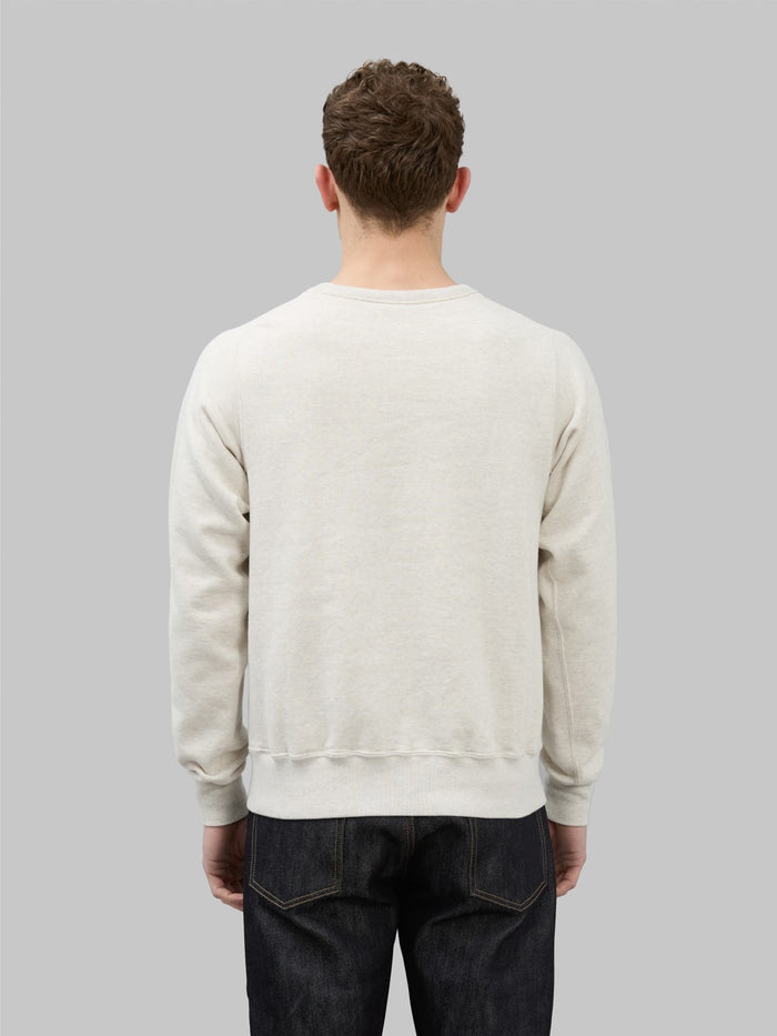 buzz ricksons freedom sleeve sweatshirt logo grey back look