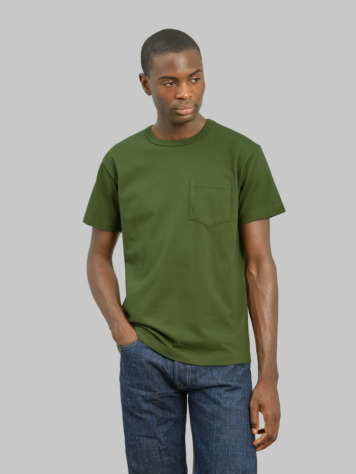 Buzz Rickson's BR78711 Loopwheel Pocket T-Shirt Olive