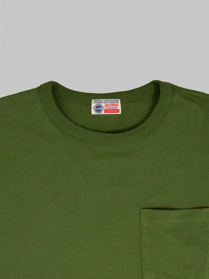 Buzz Rickson's BR78711 Loopwheel Pocket T-Shirt Olive