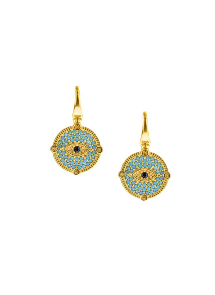 Earrings ASTRA Byzantine Evil Eye Earrings Turquoise Black O/S Apoella