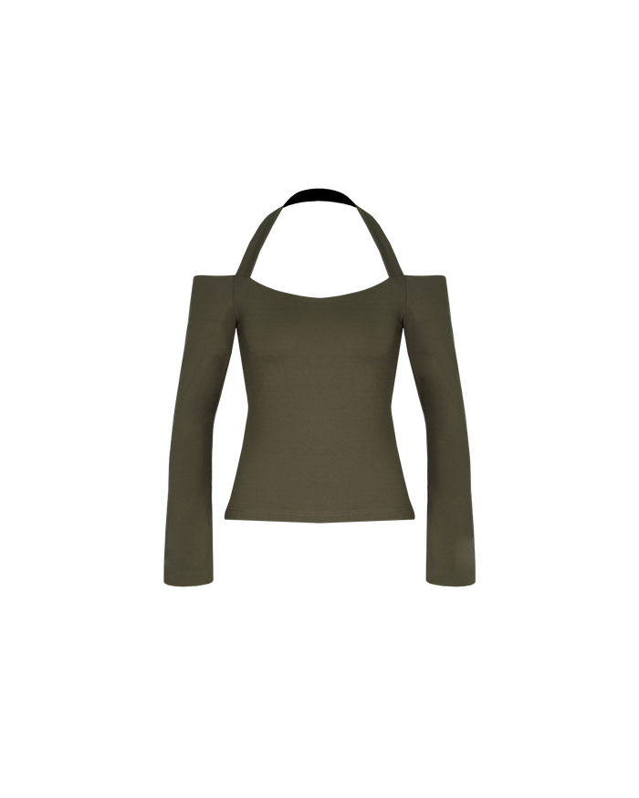 CALVIN LONG SLEEVE TOP KHAKI