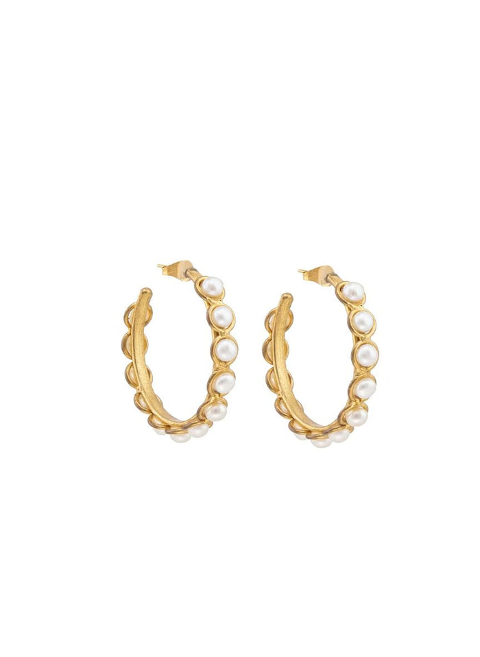 Earrings Sylvia Toledano Candies Hoops Earrings Gold/Pearl O/S Apoella