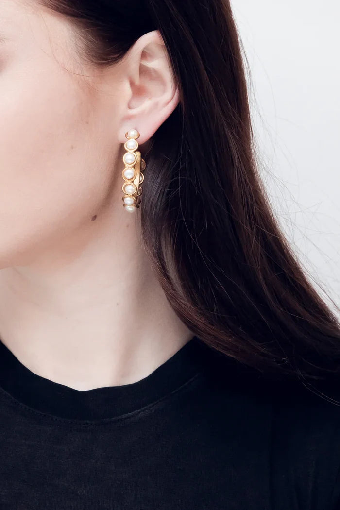 Earrings Sylvia Toledano Candies Hoops Earrings Gold/Pearl O/S Apoella