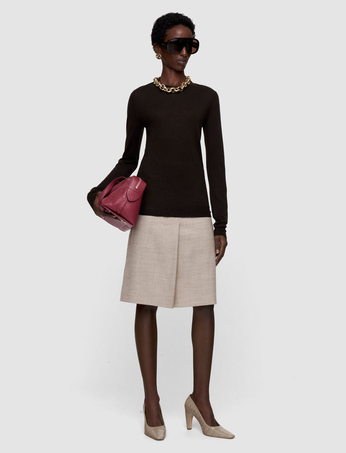 Brown Cashair Round Neck Jumper - Joseph