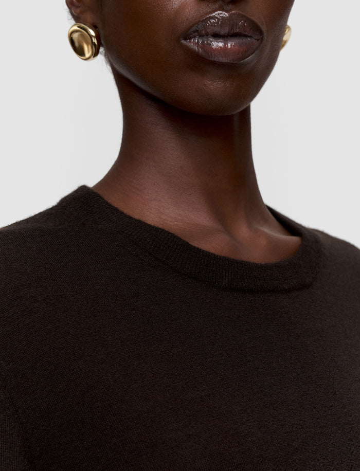 Brown Cashair Round Neck Jumper - Joseph