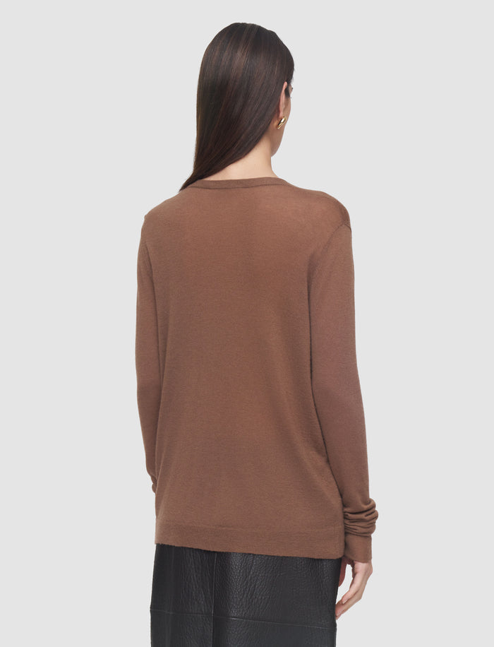 Brown Cashair V Neck Jumper - Joseph
