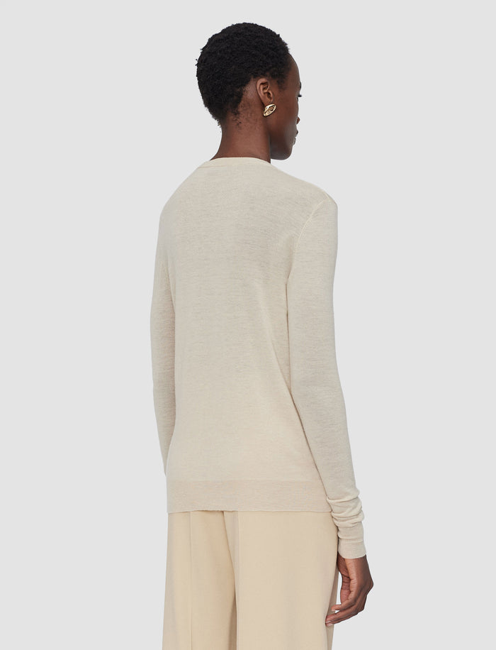 Beige Cashair V Neck Jumper - Joseph