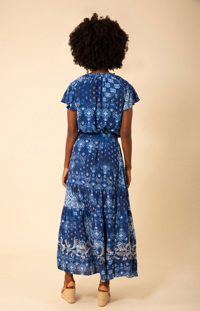 Catalina Tiered Maxi Skirt, color_navy
