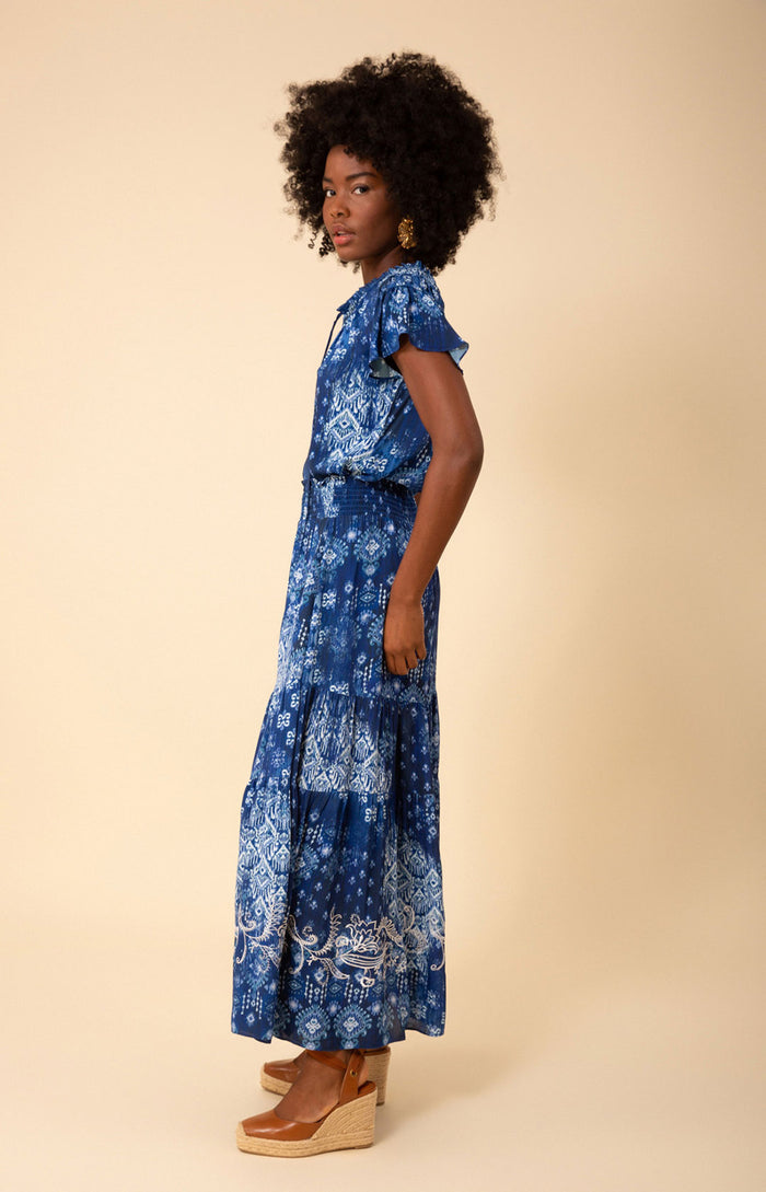 Catalina Tiered Maxi Skirt, color_navy