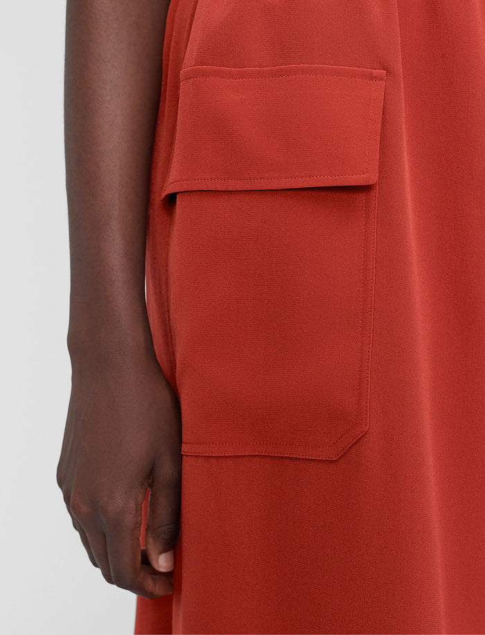 Red Charai Crepe de Soie Silk Skirt - Joseph