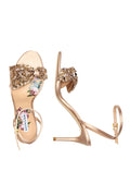CHELSEA CHAMPAGNE SATIN 3 INCH OPEN TOE PUMP