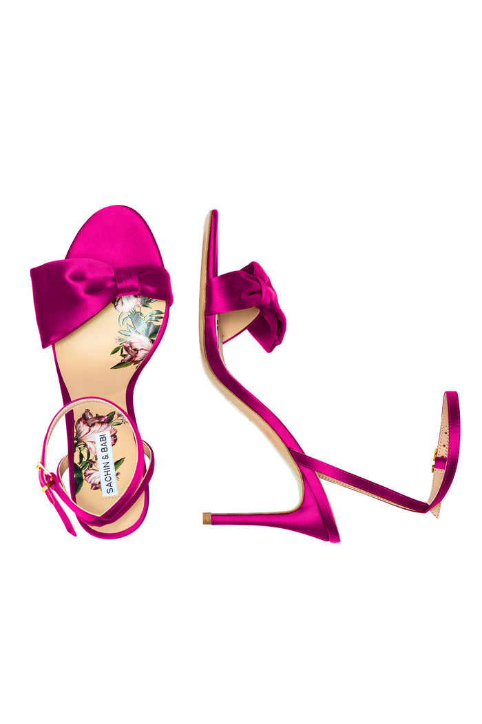 CHELSEA PINK SATIN 3 INCH OPEN TOE PUMP