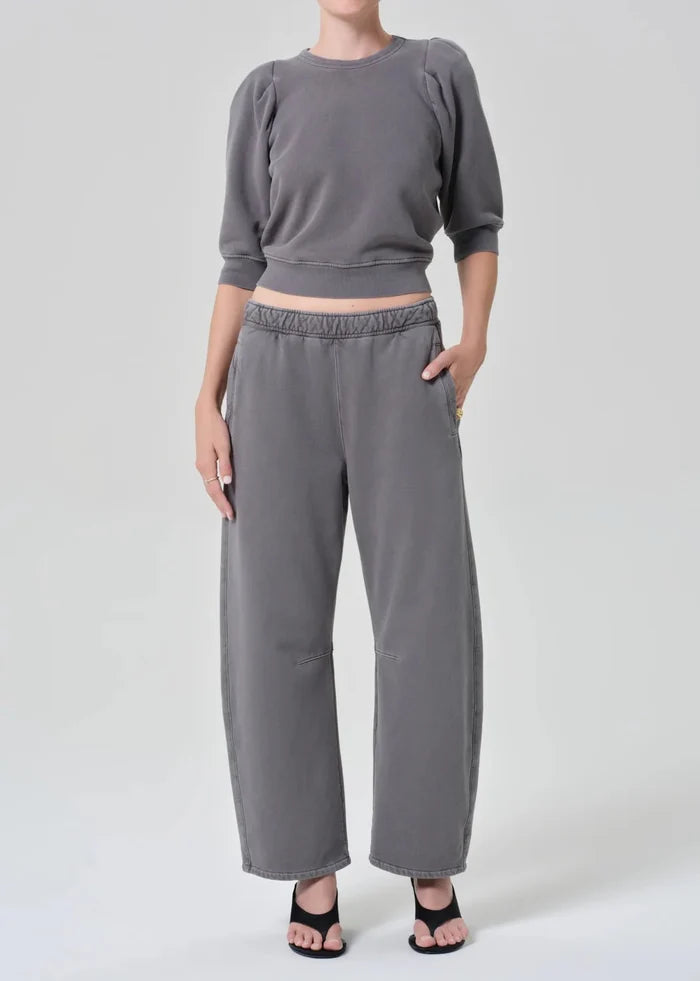 Citizens of Humanity - Heather Grey Pleated Short Sleeve Crew - Kalifornia Jean Bar
