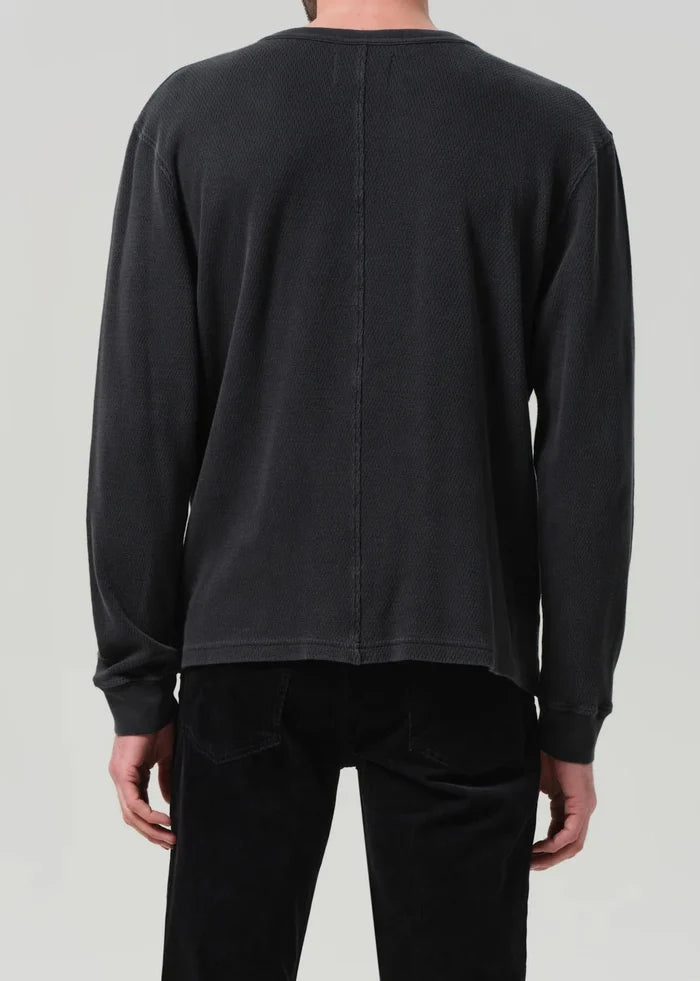 Citizens of Humanity - Mens Waffle Crewneck Charcoal Cedar - Kalifornia Jean Bar