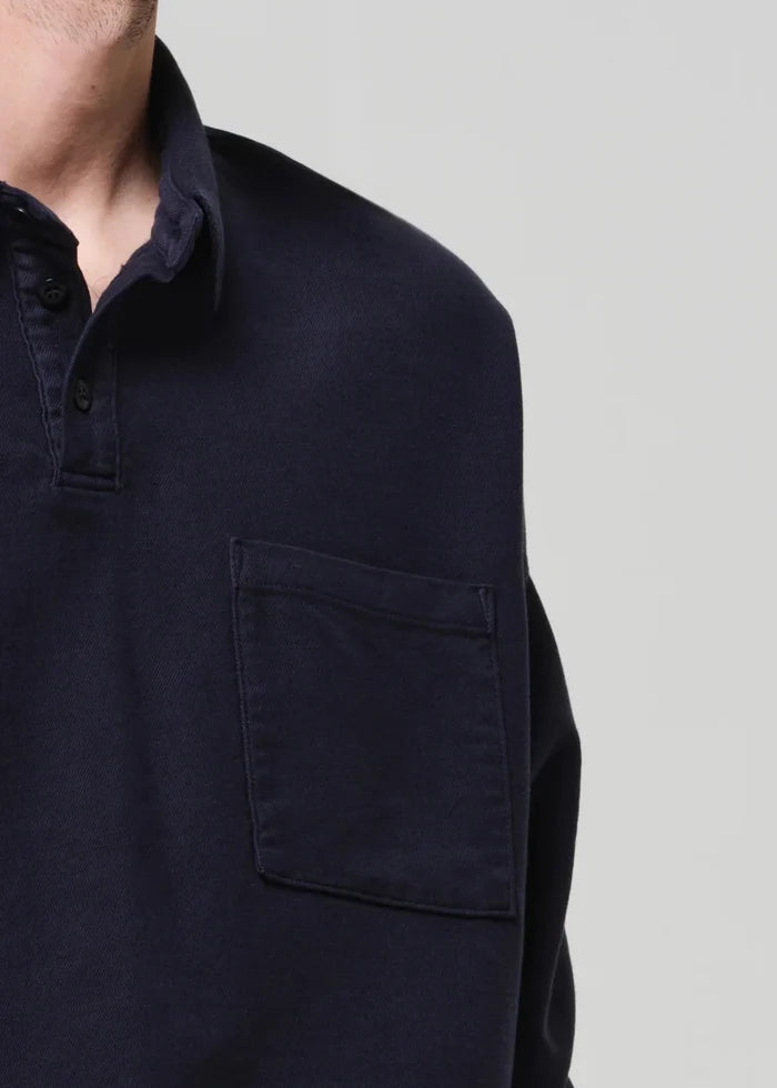 Citizens of Humanity - Rugby Polo Navy French Terry - Kalifornia Jean Bar