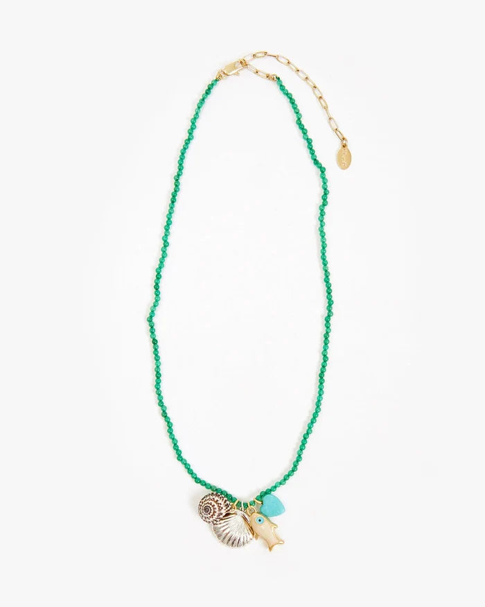 Clare V. - Beaded Charm Necklace in Multi Color - Kalifornia Jean Bar