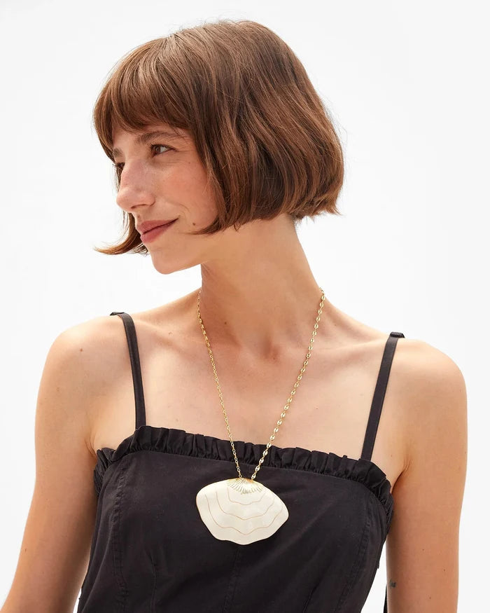 Clare V. - Clam Pendant Necklace - Kalifornia Jean Bar