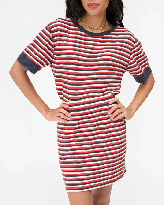 Clare V. - Le Mini Tube Skirt Navy/Cherry Red Stripe - Kalifornia Jean Bar